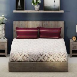 Bianca Santiago Purple & Beige Fabric 192 TC 140 GSM King Size Bedsheet With 2 Pillow Covers-picture-48