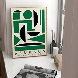 SAF White & Green 1 Piece Wood Abstract Wall Paintings image 3