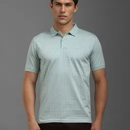 Louis Philippe Men Checked Polo Collar Cotton T-shirt-picture-19