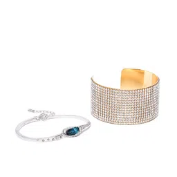 YouBella Set of Stone Studded Cuff & Bracelet image 1