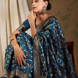 Maroosh Woven Design Zari Silk Blend Banarasi Saree-picture-27