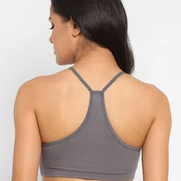N-Gal Grey Bralette Styled Back Slip On Cotton Bra image 2