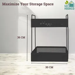 go hooked 2-Tier Metal Standing Rack Vanity Organizer image 3