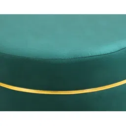 Shadowkart Green Wooden Round Shaped Ottomans image 3