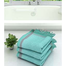 Athom Living 100% Premium Cotton Bath Towel Pack Of 3 - Green-picture-35
