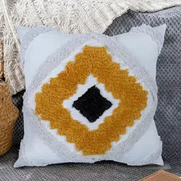 AAZEEM Attractive Cotton Cushion Pillow Cover- Set of 5 (White&Yellow)-picture-36