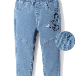 Mark & Mia Cotton Lycra Full Length Cut & Sew Denim Jeans With Embroidery Detailing - Blue-picture-27