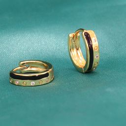FIMBUL Gold-Plated Circular Hoop Earrings-picture-35