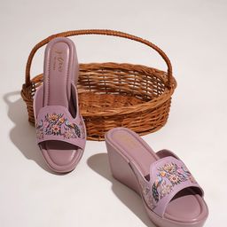 JM Looks Women Ethnic Printed Wedge Sandals with Cushioned Comfort-picture-18