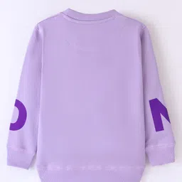 Doreme Cotton Terry Full Sleeves Sweatshirts Text Printed - Lilac image 2