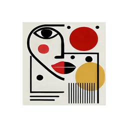 999Store Off White & Red 1 Piece Wood Abstract Wall Paintings image 2