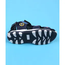 Cute Walk by Babyhug Velcro Closure Sandals with Football Applique - Blue image 4