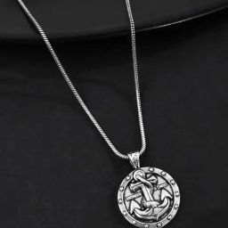 Voylla Silver Statement Anchorbound Pendant-picture-6