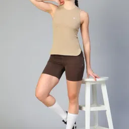 ATHLISIS Khaki Polyester Solid Sports T-Shirt image 5