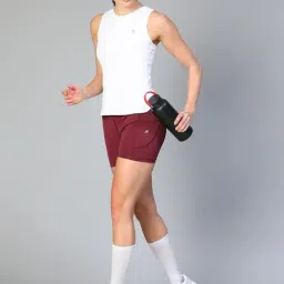 ATHLISIS White Polyester Solid Sports T-Shirt image 5