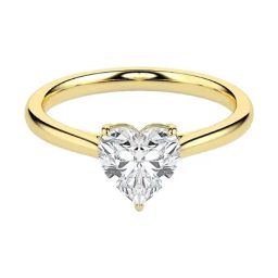 Emori 14k Yellow Gold & Diamond Solitaire Heart Ring-picture-26