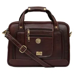 HiLEDER 100% Pure Genuine Leather Unisex Briefcase Tablet Laptop Messenger Office Bag, Dark Brown-picture-28