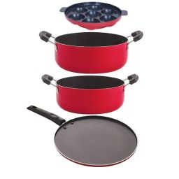 Nirlon Red Aluminium COOKWARE Non-Stick Combo Cooking Set-picture-33