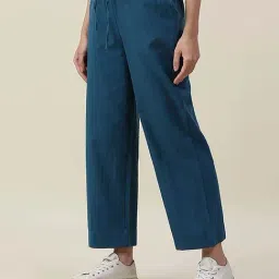Fabindia Blue Cotton Hand Woven Comfort Fit Trouser-image-63