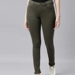 Go Colors! Olive Green Mid Rise Jeggings-picture-25