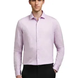 Louis Philippe Purple Cotton Slim Fit Checks Shirt-image-22