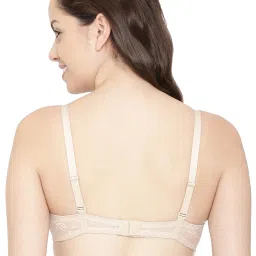 Enamor F023 Perfect Plunge T-Shirt Bra - Padded Wirefree Medium Coverage - Skin image 2