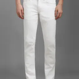 Louis Philippe White Cotton Slim Fit Jeans-picture-36