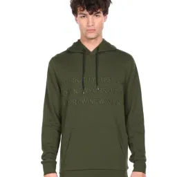 Arrow Sport Olive Cotton Regular Fit Printed Hooded Sweatshirt-picture-37