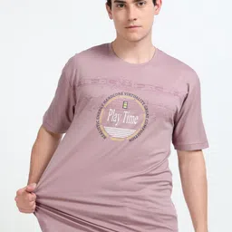 QUCO Poly Stretch Round Neck Printed Half Sleeve T-Shirt-picture-45