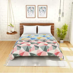 Spaces Atrium Pink & Blue Cotton 144 TC Quit - Set of 1 image 2