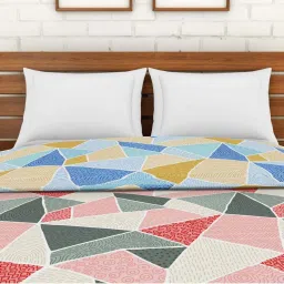 Spaces Atrium Pink & Blue Cotton 144 TC Quit - Set of 1 image 3