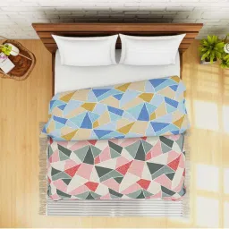 Spaces Atrium Pink & Blue Cotton 144 TC Quit - Set of 1 image 4