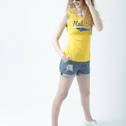 Huetrap Women Yellow Solid Tank Top-image-61