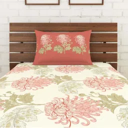 Spaces Atrium Coral Cotton 144 TC Bed Sheet Set image 3