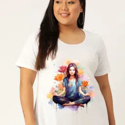 Therebelinme White Cotton Relaxed Fit Graphic Print T-Shirt-image-99