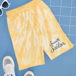 Pantaloons Junior Kids Yellow & White Cotton Printed Shorts-picture-46