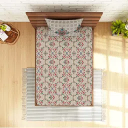 Spaces Atrium Plus Grey Cotton 210 TC Bed Sheet Set image 4