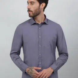 Cantabil Light Purple Regular Fit Shirt-image-10