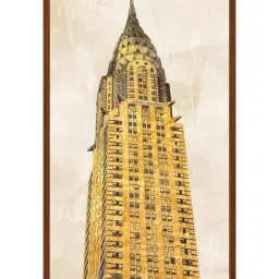 ARTE'VENUE Gilded Skyscraper Gold & Beige Canvas Wall Arts - Set of 3 (11 X 21 inch Each) image 5