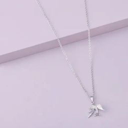 Kushal's Fashion Jewellery White Rhodium Polished Trendy Chain pendant for Women-picture-8