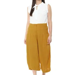 Van Heusen Yellow Regular Fit Palazzos image 4