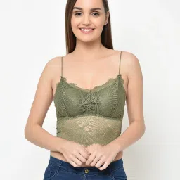 Da Intimo Olive Lace Non Wired Padded Bralette image 1