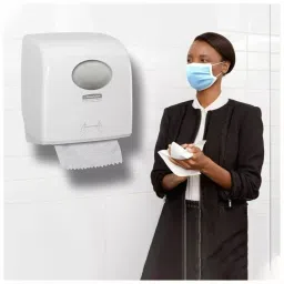 SCOTT Slimroll Hand Towel Paper Dispenser Plastic White 36.5x30.5 cm Wall Mount, 7955 image 3