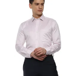 Louis Philippe Pink Regular Fit Printed Cotton Shirt image 1