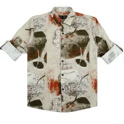 Cavio Kids Green Cotton Printed Shirt-image-27