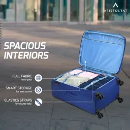 Aristocrat Drift Blue Printed Medium Soft Sided Expandable Checked Luggage image 3