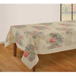 Swayam Beige Cotton 200 TC 8 Seater Table Cover - Set of 1 image 4
