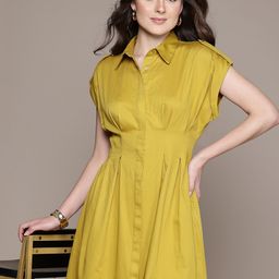 Label Ritu Kumar Shirt Collar Fit & Flare Midi Dress-picture-1