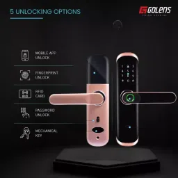 GOLENS Premium Digital Door Lock 5 Way To Unlock Biometric Black Bronze Finish, X3 image 2