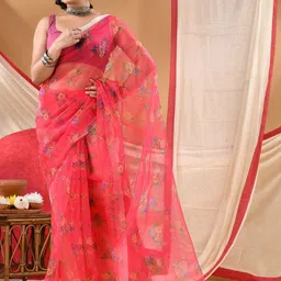 DESH BIDESH Floral Organza Saree-picture-19